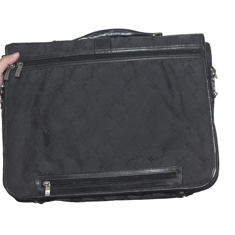 Tumi Signature Briefcase Laptop Bag Black No Strap Monogram No. 7611312504000000